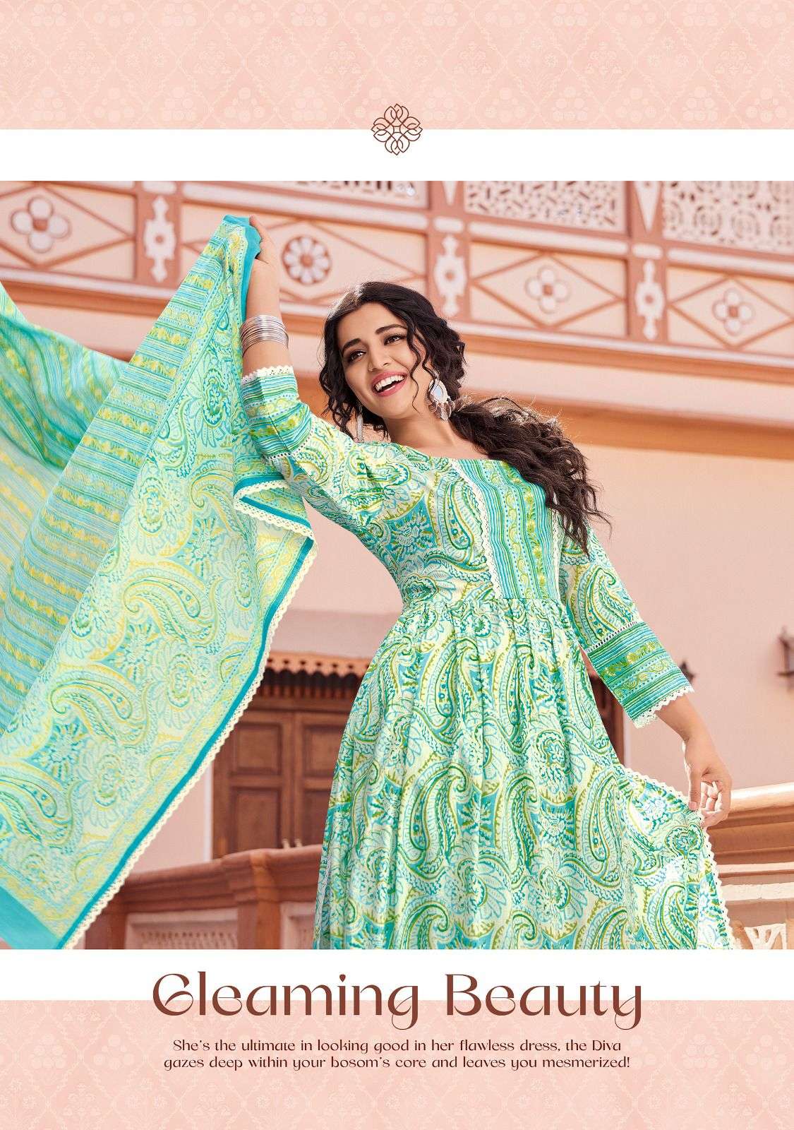 LF HERITAGE PURE COTTON PRINT KURTI AND PANT WITH MULL COTTON PRINT DUPATTA 1002C